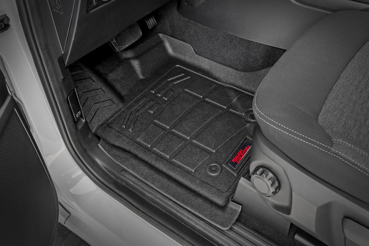 Rough Country Sure-Fit Floor Mats Front Rear Crew Ford Ranger 2WD 4WD (2024-2026)