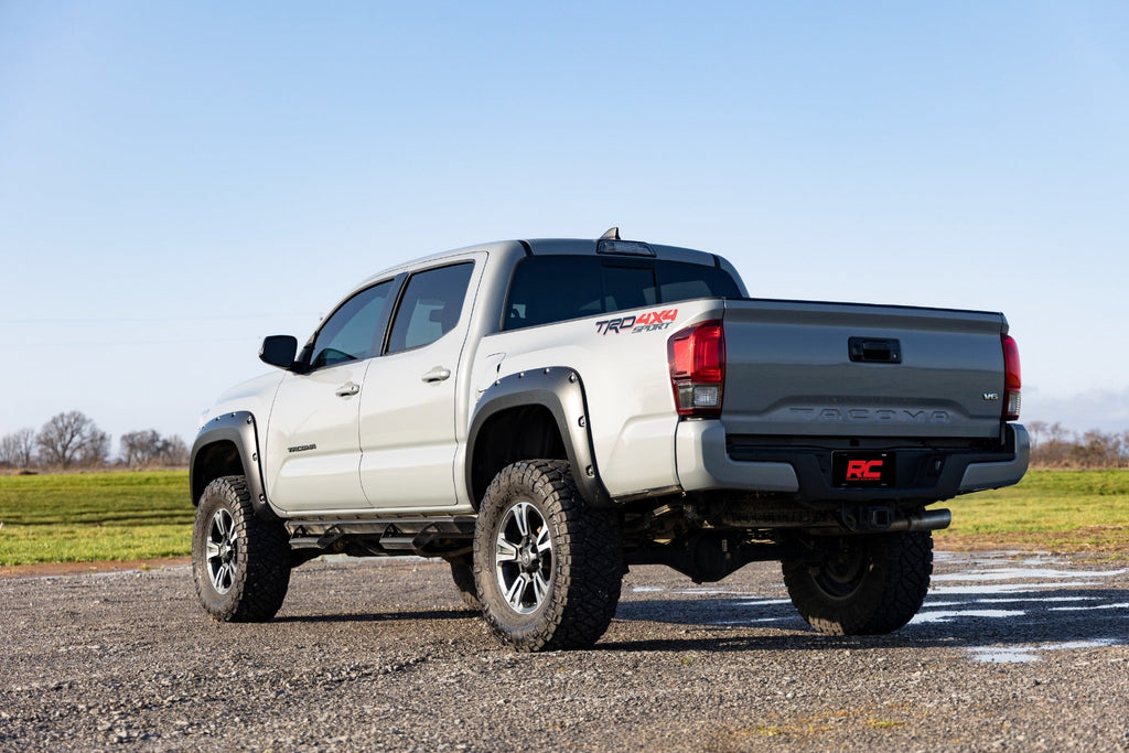 Rough Country Pocket Fender Flares 040 Super White Toyota Tacoma 2WD 4WD (2016-2023)