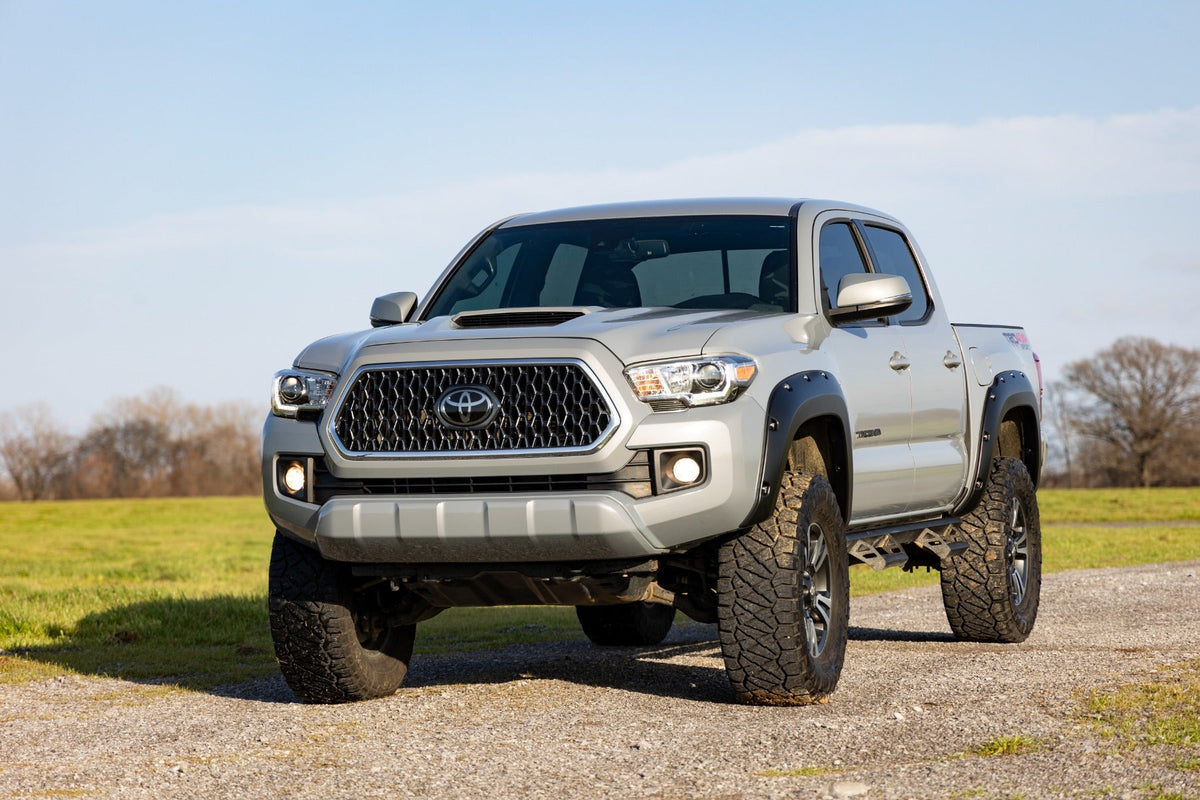 Rough Country Pocket Fender Flares 040 Super White Toyota Tacoma 2WD 4WD (2016-2023)