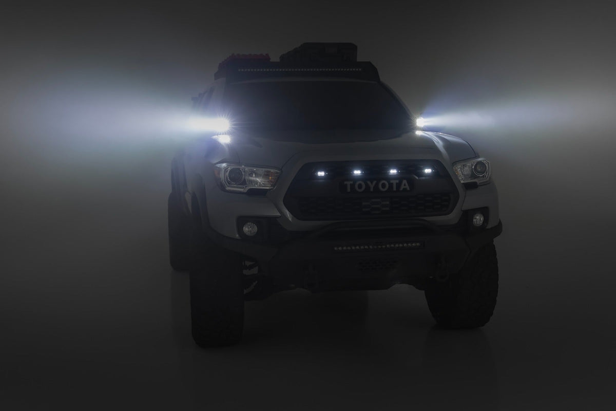 Rough Country LED Light Kit Ditch Mount 2 Spectrum Pair Spot Toyota Tacoma (16-23)