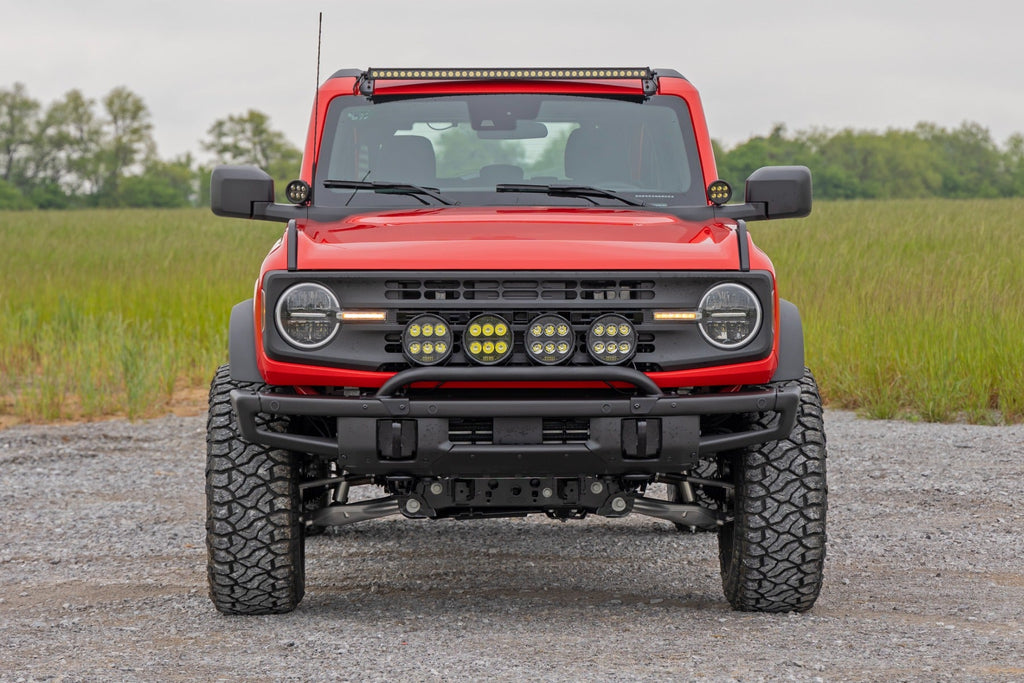 Rough Country Light Bar Mount 6.5 Inch Round LED (Quad) OE Modular Steel Ford Bronco (21-26)