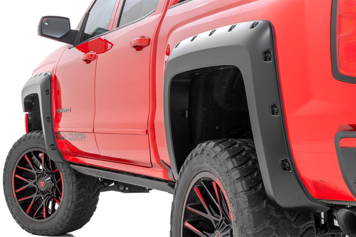 Rough Country Pocket Fender Flares 5 9 Bed G1K Deep Ocean Blue Chevy Silverado 1500 (14-18 Classic)