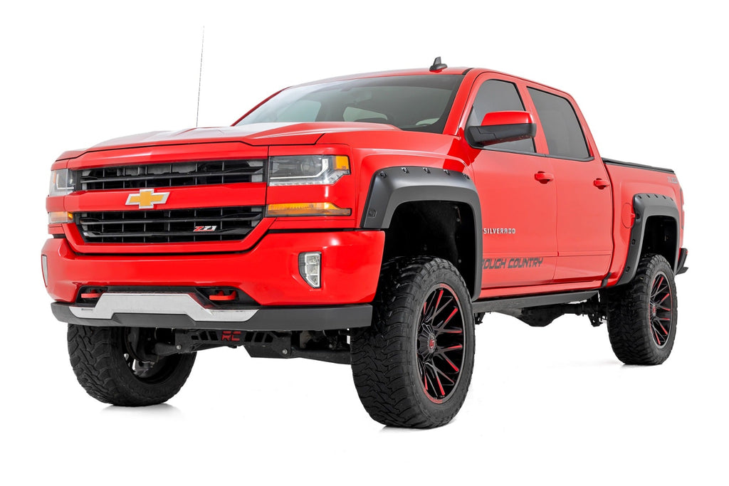 Rough Country Pocket Fender Flares 5 9 Bed G1K Deep Ocean Blue Chevy Silverado 1500 (14-18 Classic)