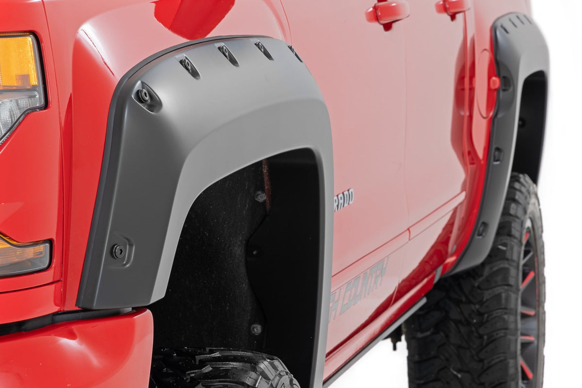 Rough Country Pocket Fender Flares 5 9 Bed GAN Silver Ice Metallic Chevy Silverado 1500 (14-18 Classic)