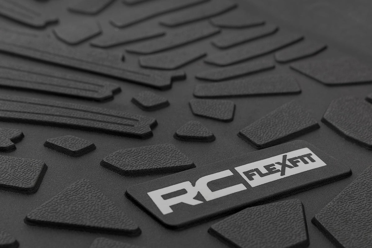 Rough Country Flex Fit Floor Mats FR RR 4 Door Jeep Wrangler Unlimited 4WD (18-26)