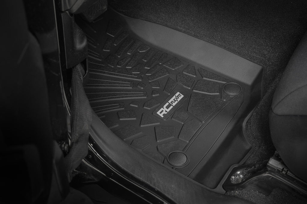 Rough Country Flex Fit Floor Mats FR RR 4 Door Jeep Wrangler Unlimited 4WD (18-26)