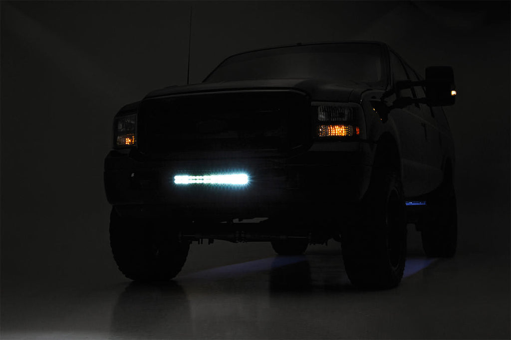 Rough Country LED Light Kit Bumper Mount 20 Spectrum Dual Row Ford F-250 F-350 Super Duty (05-07)