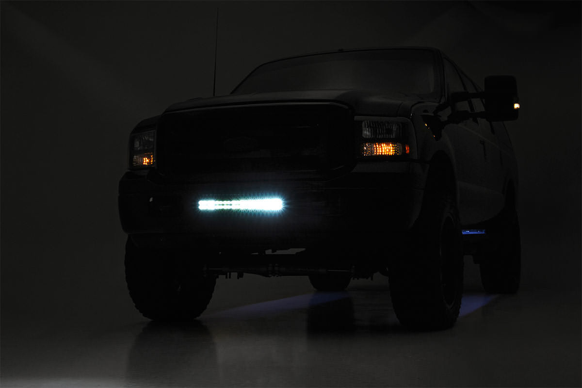 Rough Country LED Light Kit Bumper Mount 20 Spectrum Dual Row Ford F-250 F-350 Super Duty (05-07)