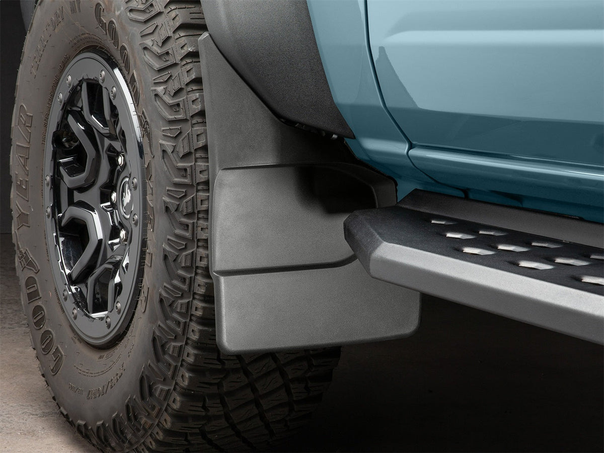 WeatherTech Black No Drill MudFlaps - Front Fits -21-26 Bronco -