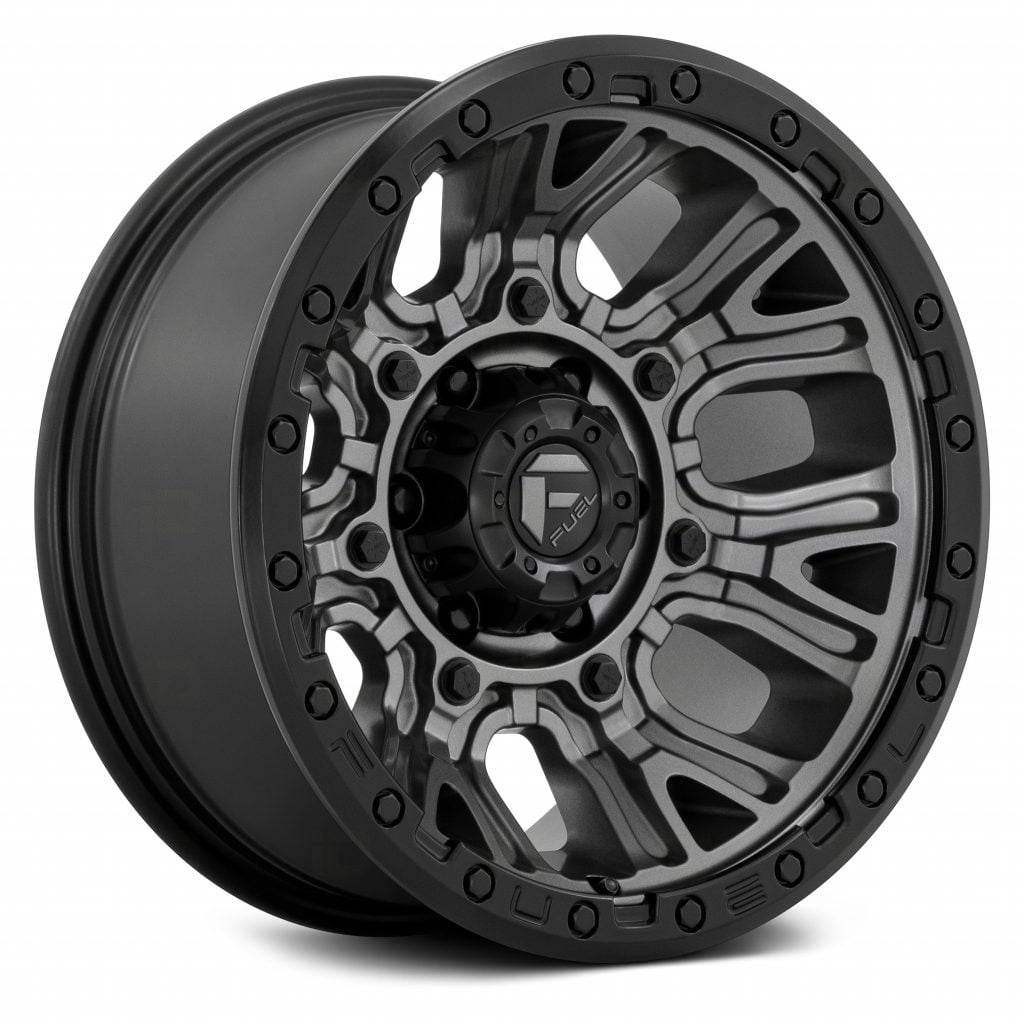 Fuel Off-Road D825 Traction Matte Gunmetal / Black Ring Wheel