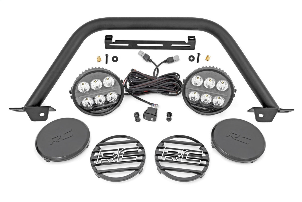 Rough Country Safari Bar 6.5 Inch Round LED OE Modular Steel Ford Bronco 4WD (21-26)