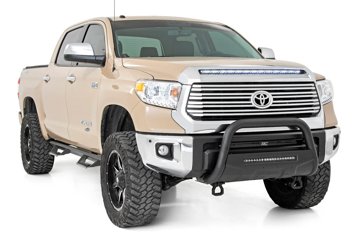 Rough Country LED Light Kit Hood Bulge 40 White Amber Strip Toyota Tundra (14-21)