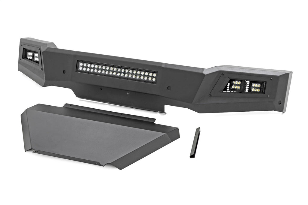 Rough Country High Clearance Front Bumper LED Lights Skid Plate Chevy Silverado 1500 (19-22)