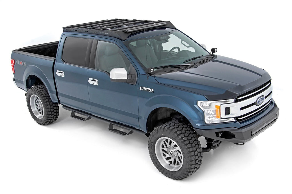Rough Country Roof Rack FR 40 Inch Single Row BLK LED Ford F-150 2WD 4WD (2015-2018)
