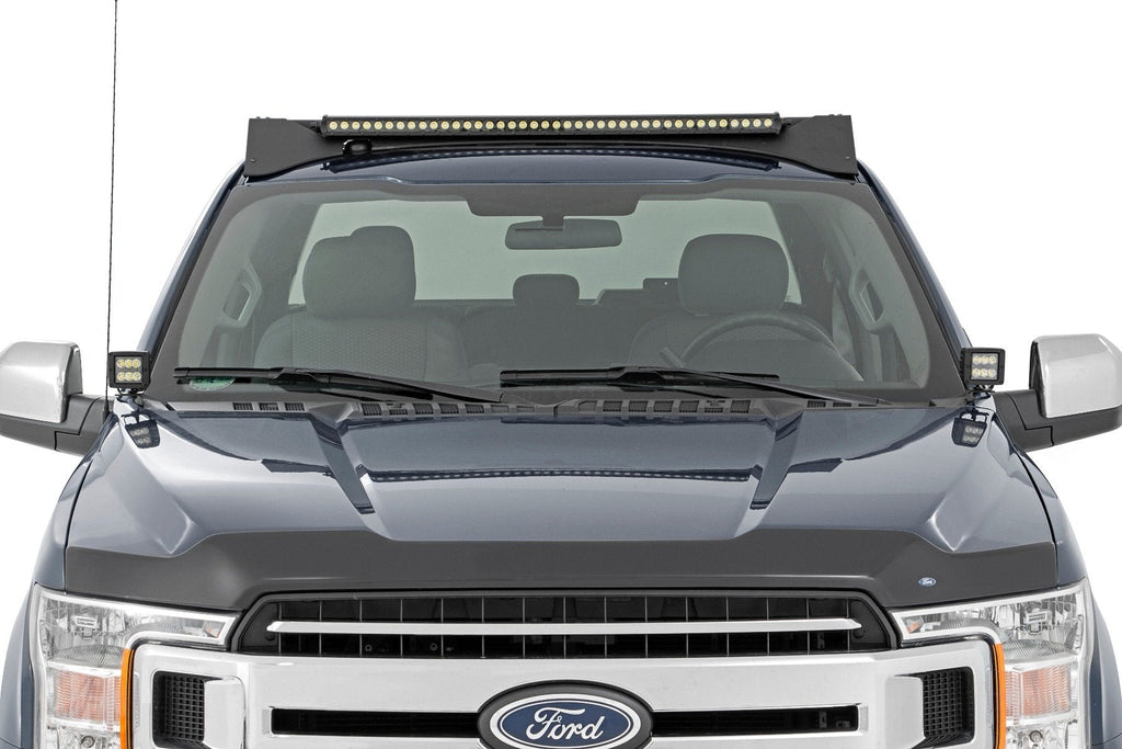 Rough Country Roof Rack FR RR 40 Inch Single Row BLK LEDs Ford F-150 2WD 4WD (15-18)
