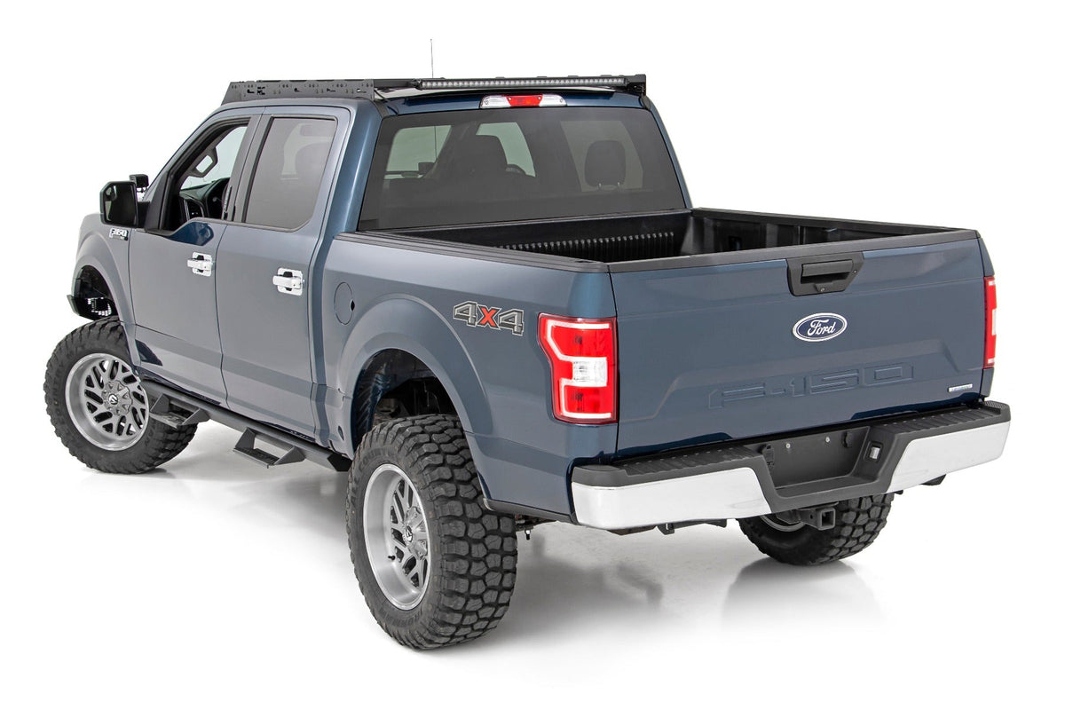 Rough Country Roof Rack FR 40 Inch Single Row BLK LED Ford F-150 2WD 4WD (2015-2018)