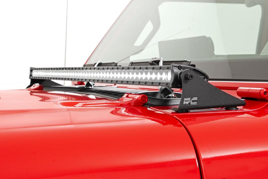 Rough Country LED Light Kit Cowl Mount 50 Spectrum Single Row Jeep Gladiator JT Wrangler JL (18-26)