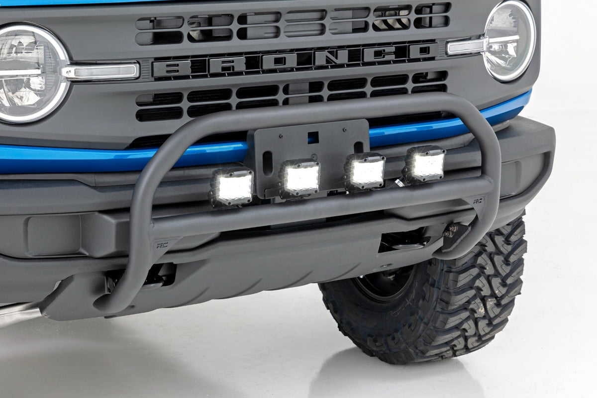 Rough Country Nudge Bar 3.5 Inch Round Led (x4) Ford Bronco 4WD (2021-2026)