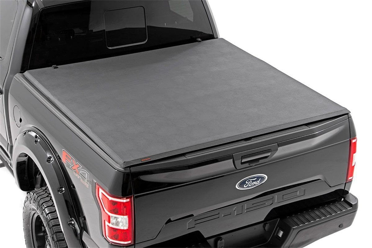 Rough Country Soft Tri-Fold Bed Cover 5 7 Bed Ford F-150 (21-26) F-150 Lightning (22-26)