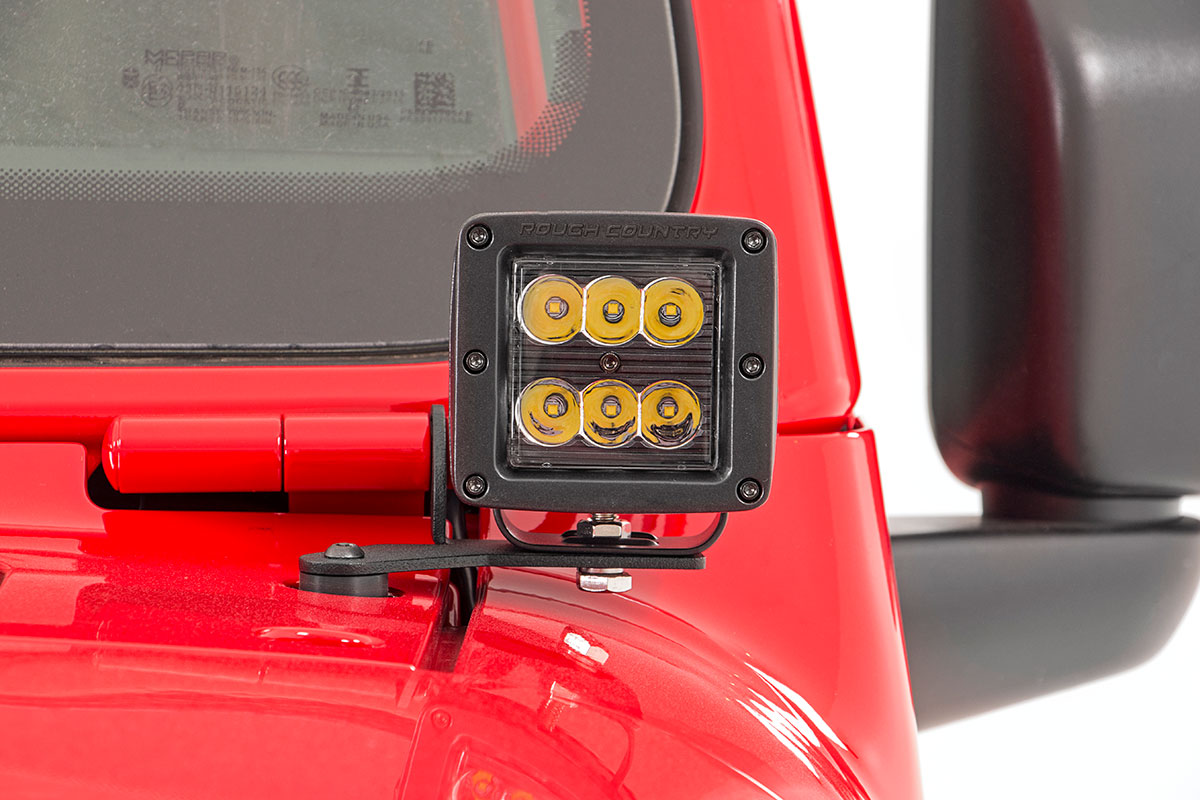 Rough Country LED Light Kit Hinge Mount 2 Spectrum Pair Jeep Gladiator JT Wrangler JL (18-26)