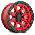 KMC KM548 Chase Wheel in Candy Red with Black Lip