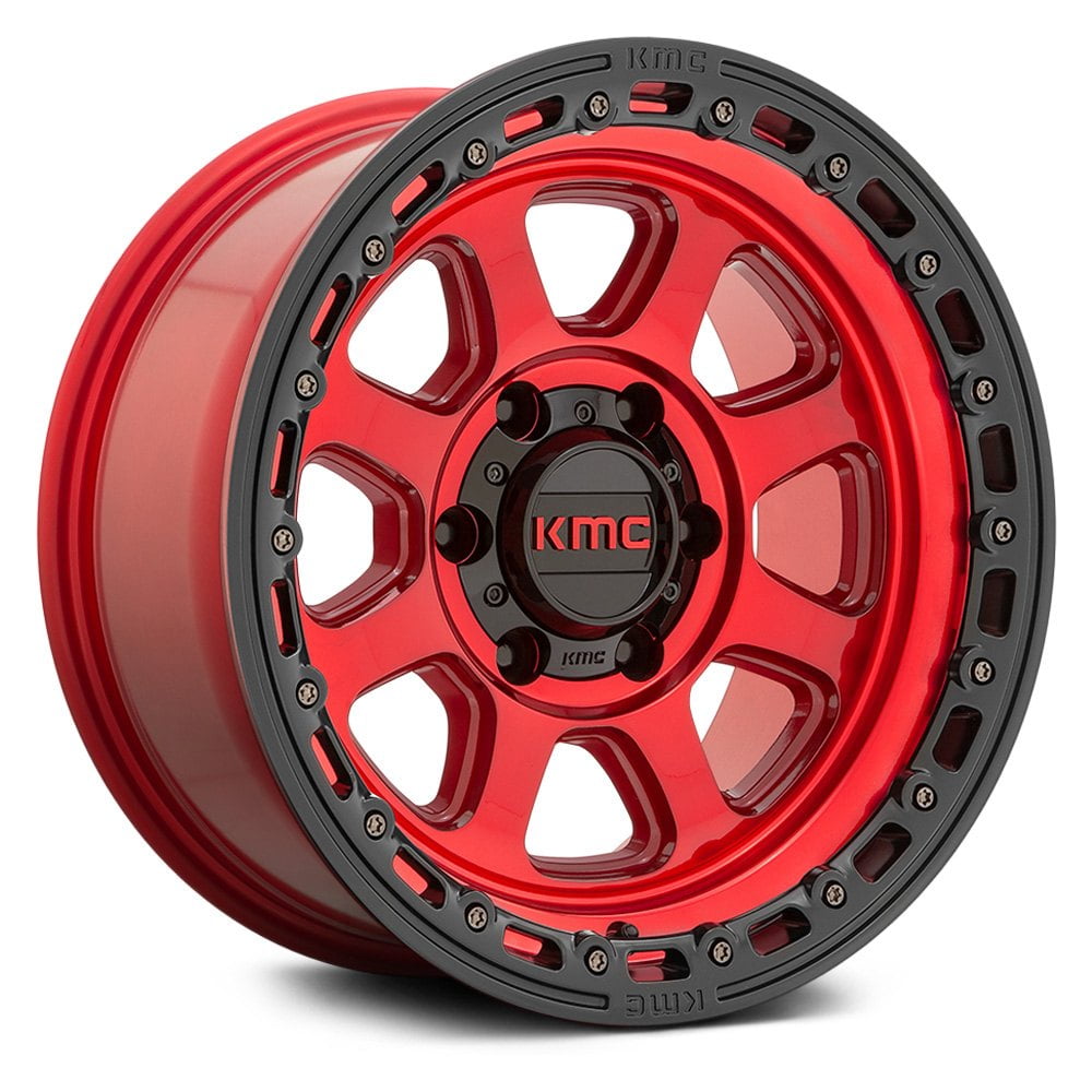 KMC KM548 Chase Wheel in Candy Red with Black Lip