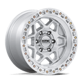 KMC KM553 Torx wheel, gloss silver with machined face
