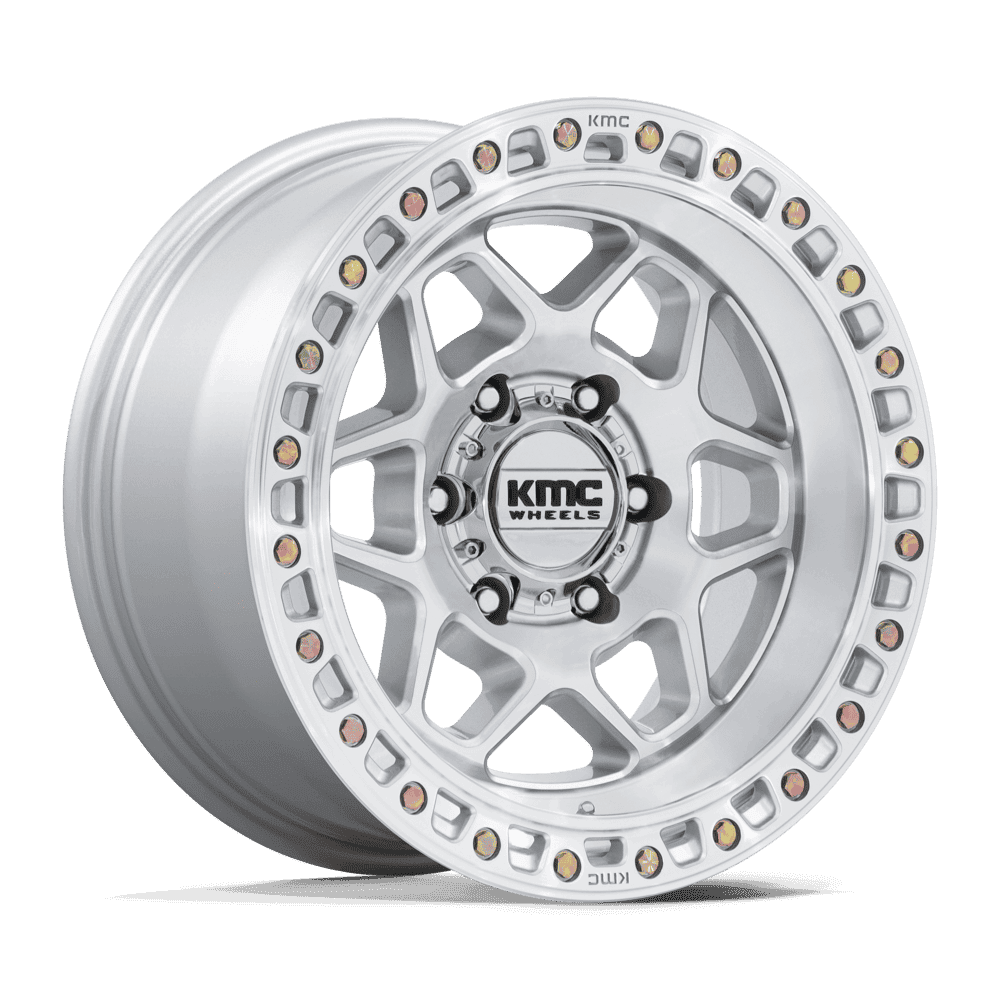 KMC KM553 Torx wheel, gloss silver with machined face
