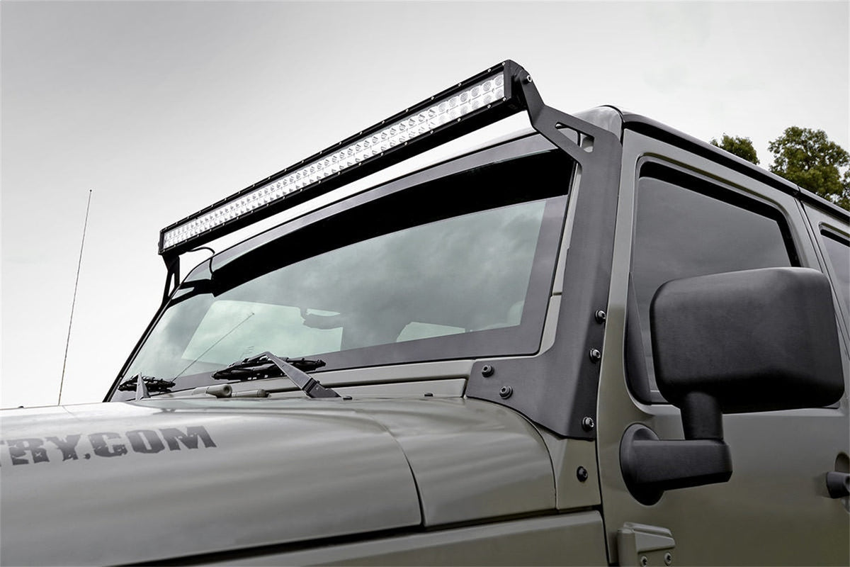 Rough Country LED Light Kit Windshield 50 Spectrum Dual Row Jeep Wrangler JK Wrangler Unlimited (07-18)