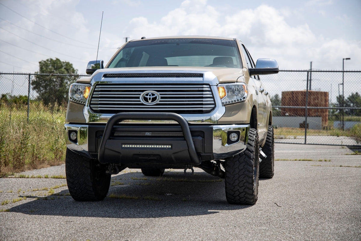 Rough Country LED Light Kit Hood Bulge 40 White Amber Strip Toyota Tundra (14-21)