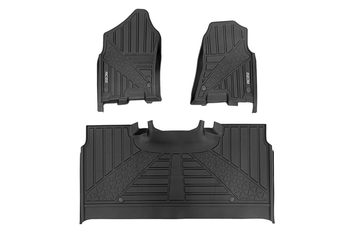 Rough Country Flex-Fit Floor Mats FR RR Crew Ram 1500 (19-24) 1500 TRX (21-24)