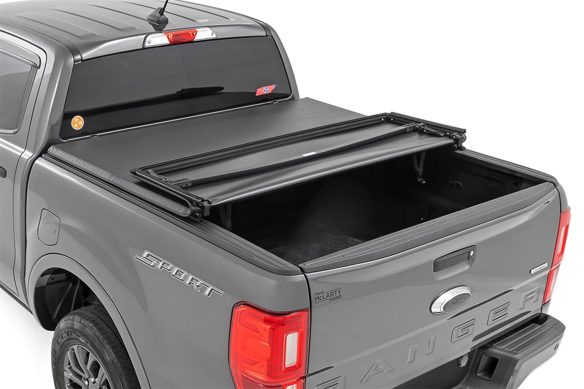 Rough Country Soft Tri-Fold Bed Cover 5 Bed Ford Ranger 2WD 4WD (2019-2023)