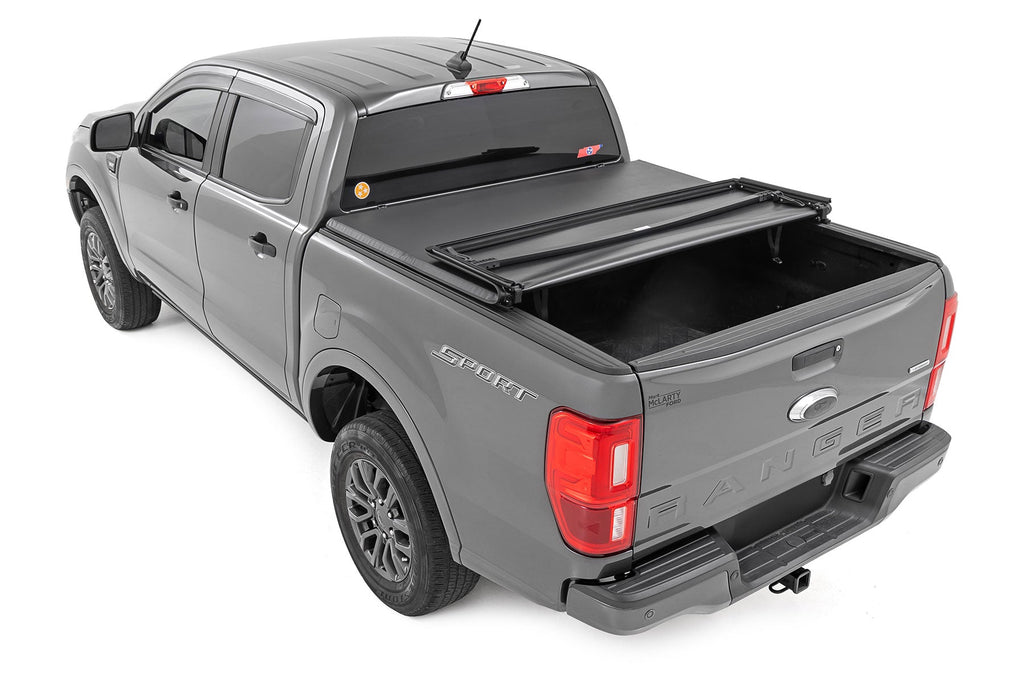 Rough Country Soft Tri-Fold Bed Cover 5 Bed Ford Ranger 2WD 4WD (2019-2023)