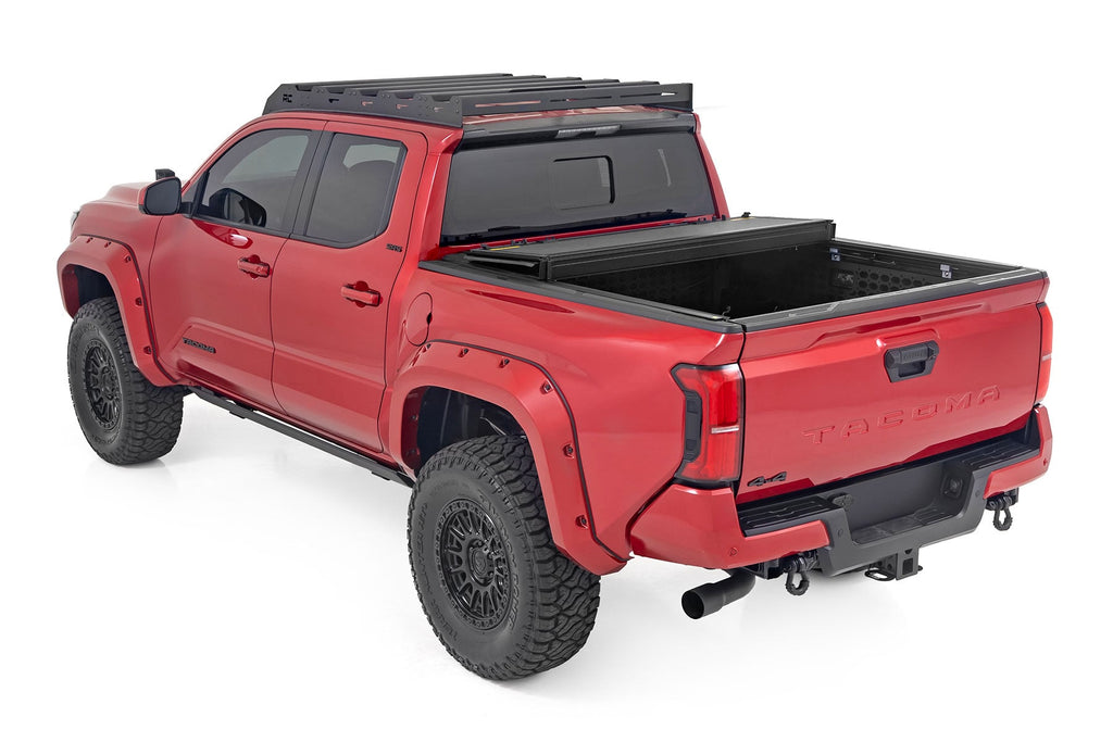 Rough Country Hard Tri-Fold Flip Up Bed Cover 5 Bed Toyota Tacoma 2WD 4WD (2024-2026)