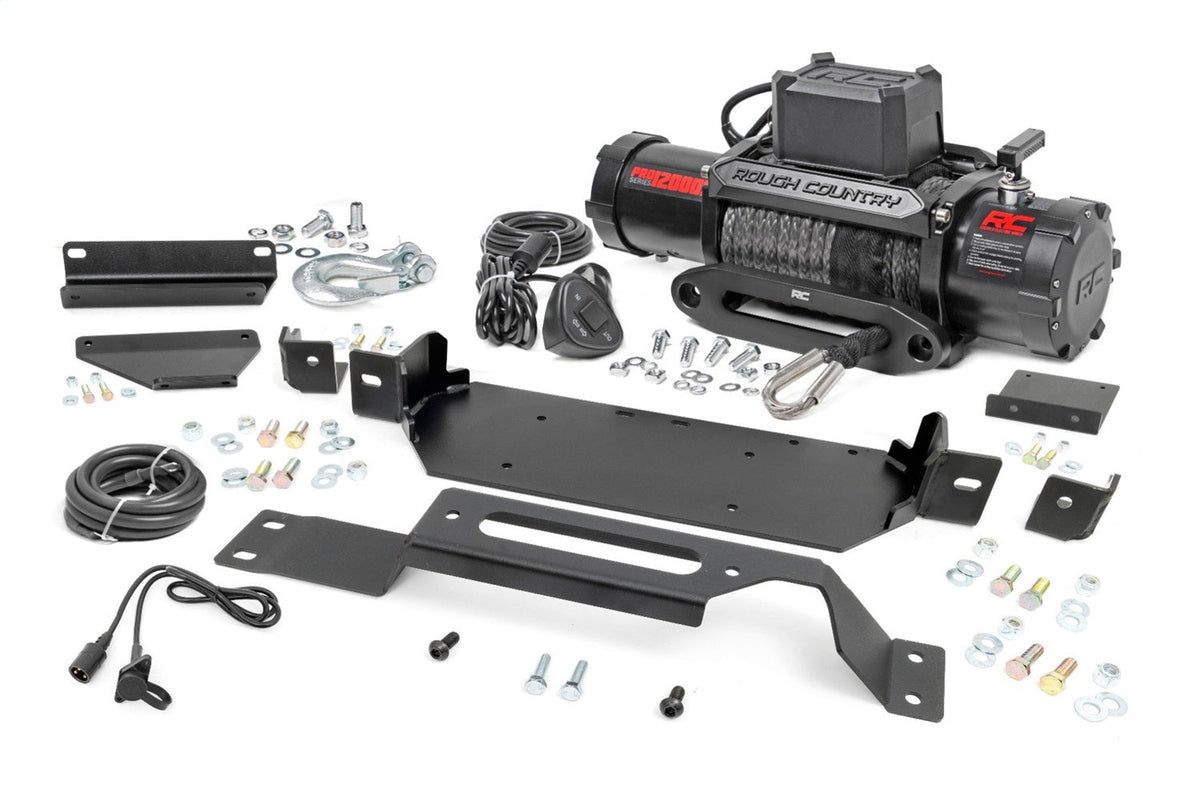 Rough Country Hidden Winch Mount PRO12000S Ford F-250 F-350 Super Duty 2WD 4WD (20-22)