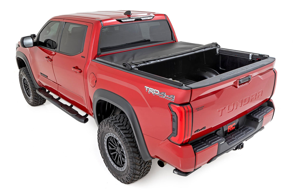 Rough Country Soft Roll Up Bed Cover 5 ft7 Inch Bed Toyota Tundra 2WD 4WD 2022-2026