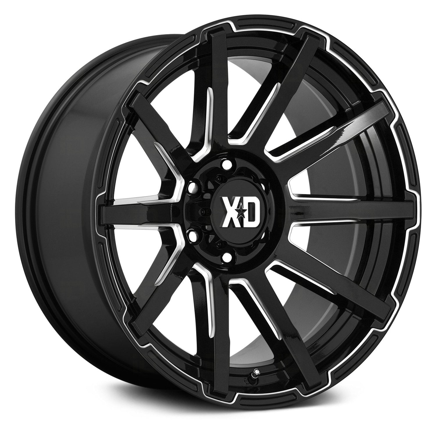 XD Series XD847 Outbreak Gloss Black Milled Wheel