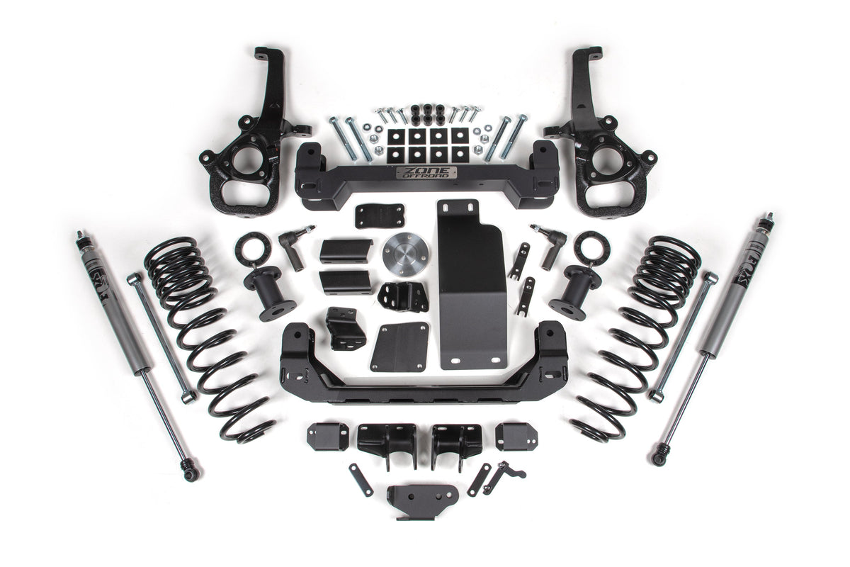Zone Offroad 2025 Ram 1500 4WD 6 Front 5 Rear Suspension Lift System - Standard Bore - Fox Adv Rear Shocks