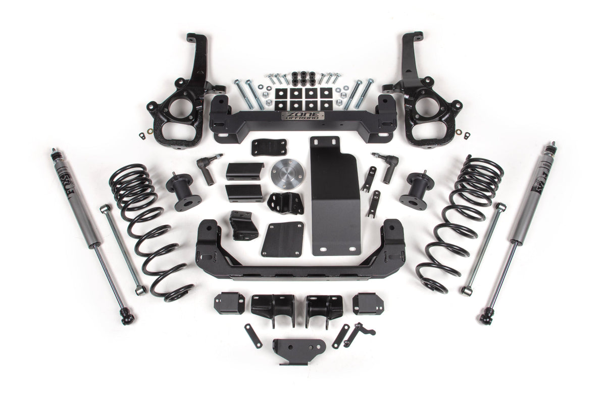 Zone Offroad 2025 Ram 1500 4WD 4 Front 3 Rear Suspension Lift System - Large Bore - Fox Adv Rear Shocks