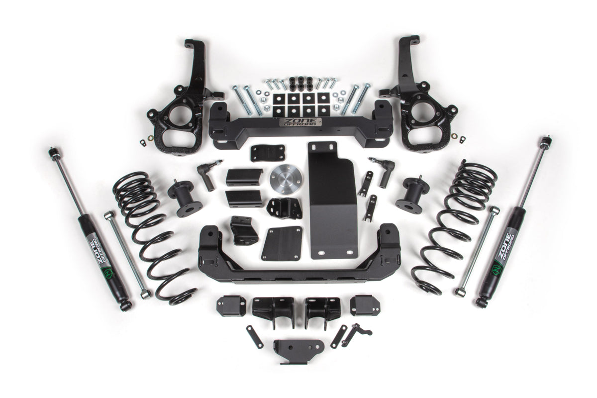 Zone Offroad 2025 Ram 1500 4WD 4 Front 3 Rear Suspension Lift System - Large Bore - Nitro Rear Shocks