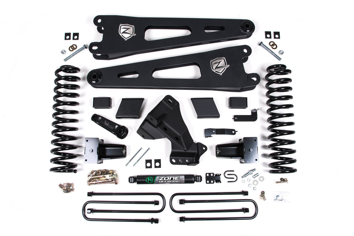 Zone Offroad 2023-2024 Ford F250/F350 4wd 5 Radius Arm Suspension Lift Kit 3 Rear Block Diesel 3 Leaf Main - No Shocks